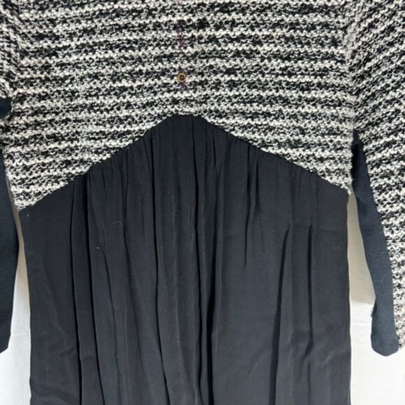 Anthropologie Maeve Black/White Boucle Tweed Poly/Cotton Dress Sz S - Picture 5 of 10